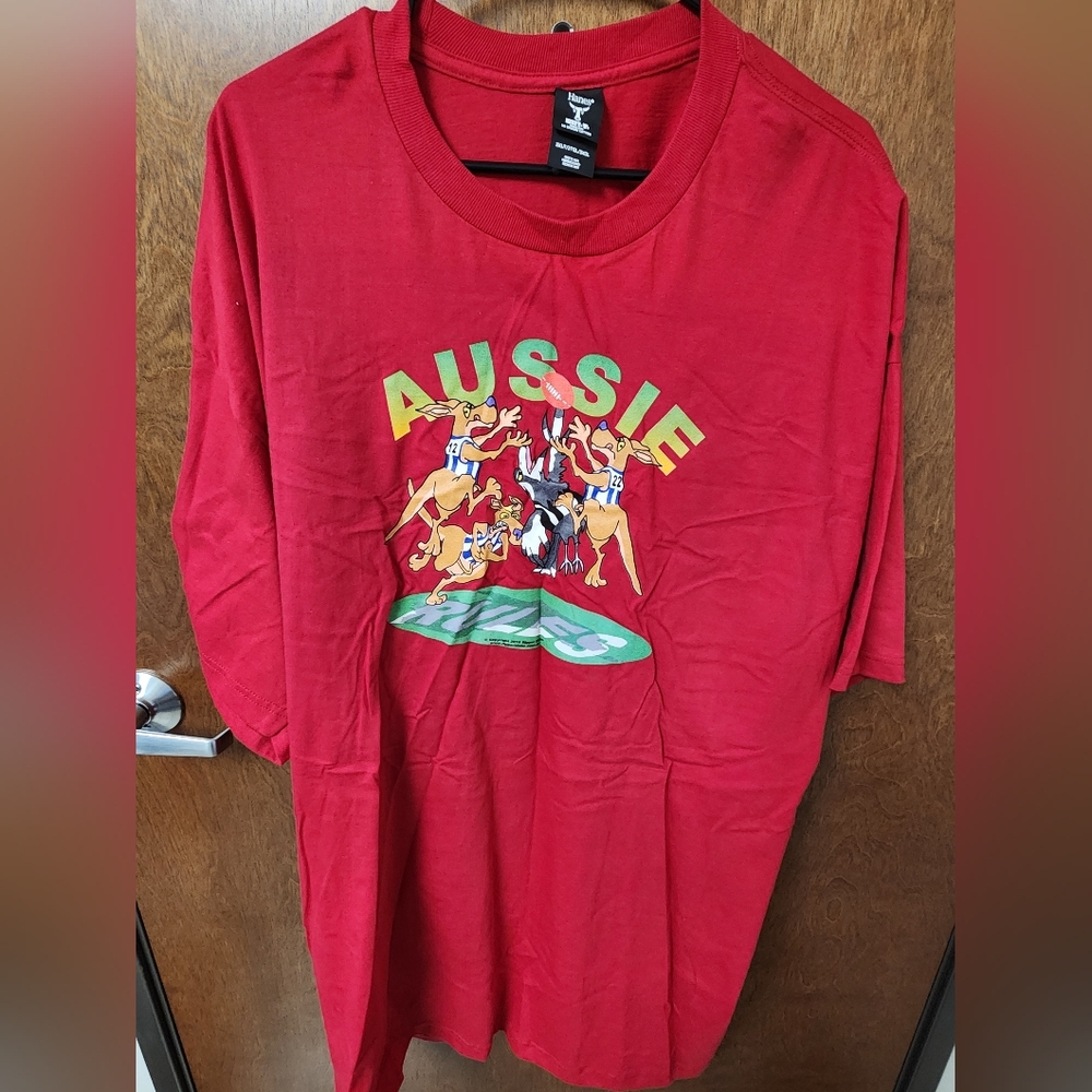 Hanes Beefy Red Aussie Graphic Tee
